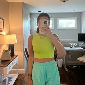 Zara Neon Green Knit Crop Top
